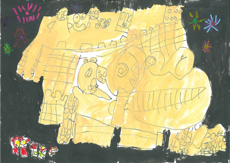 【入選】作品名「砂像と花火」