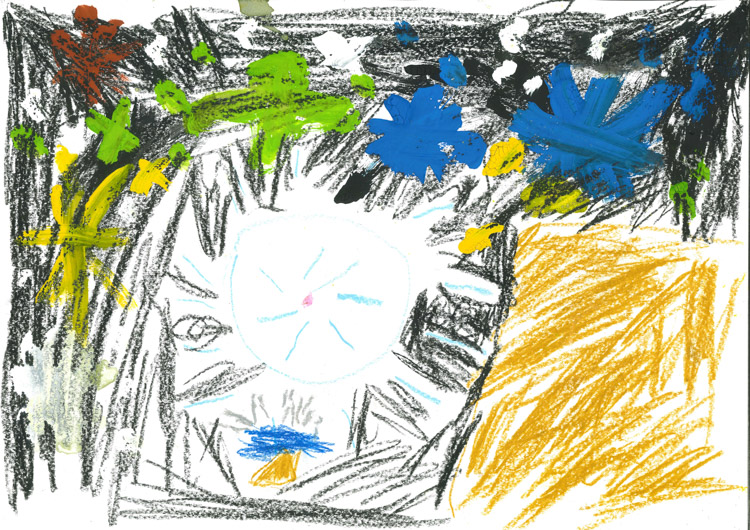【特選】作品名「砂像と花火」