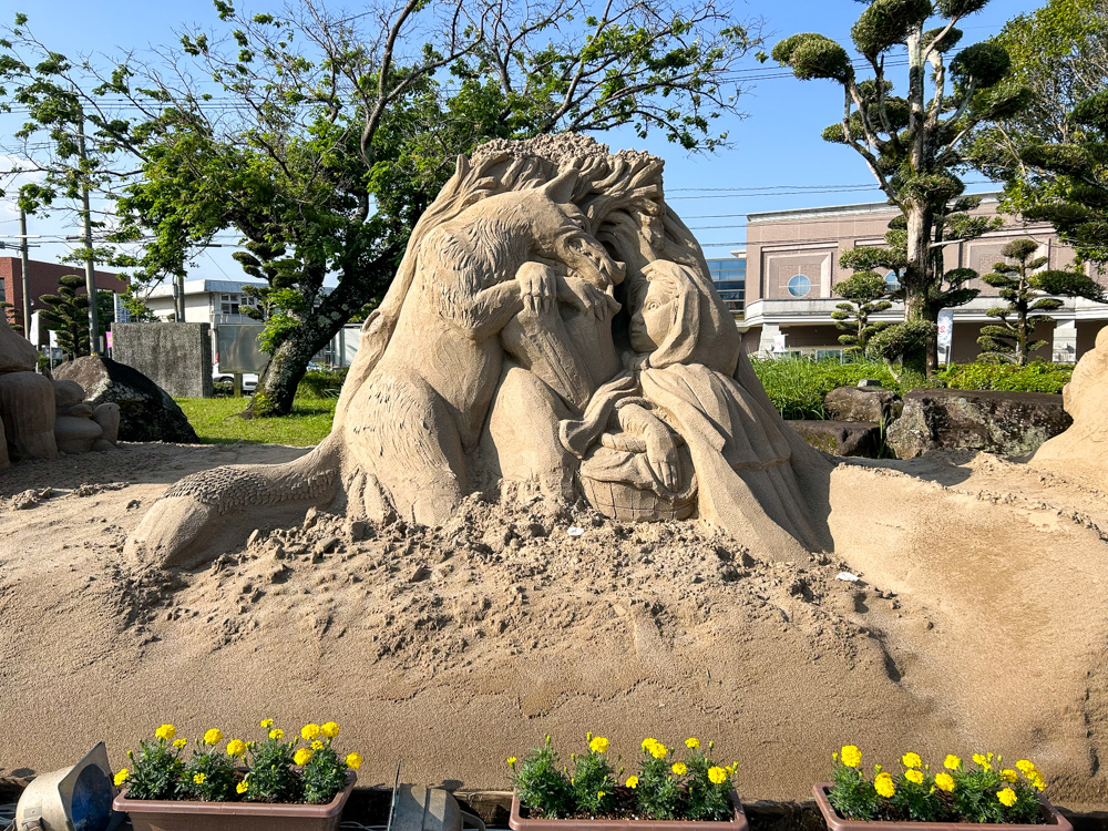 過去の砂の彫刻選手権大会の様子